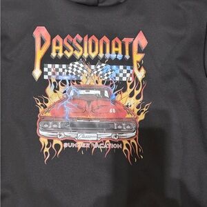 Black Hoodie with Red Car Graphic